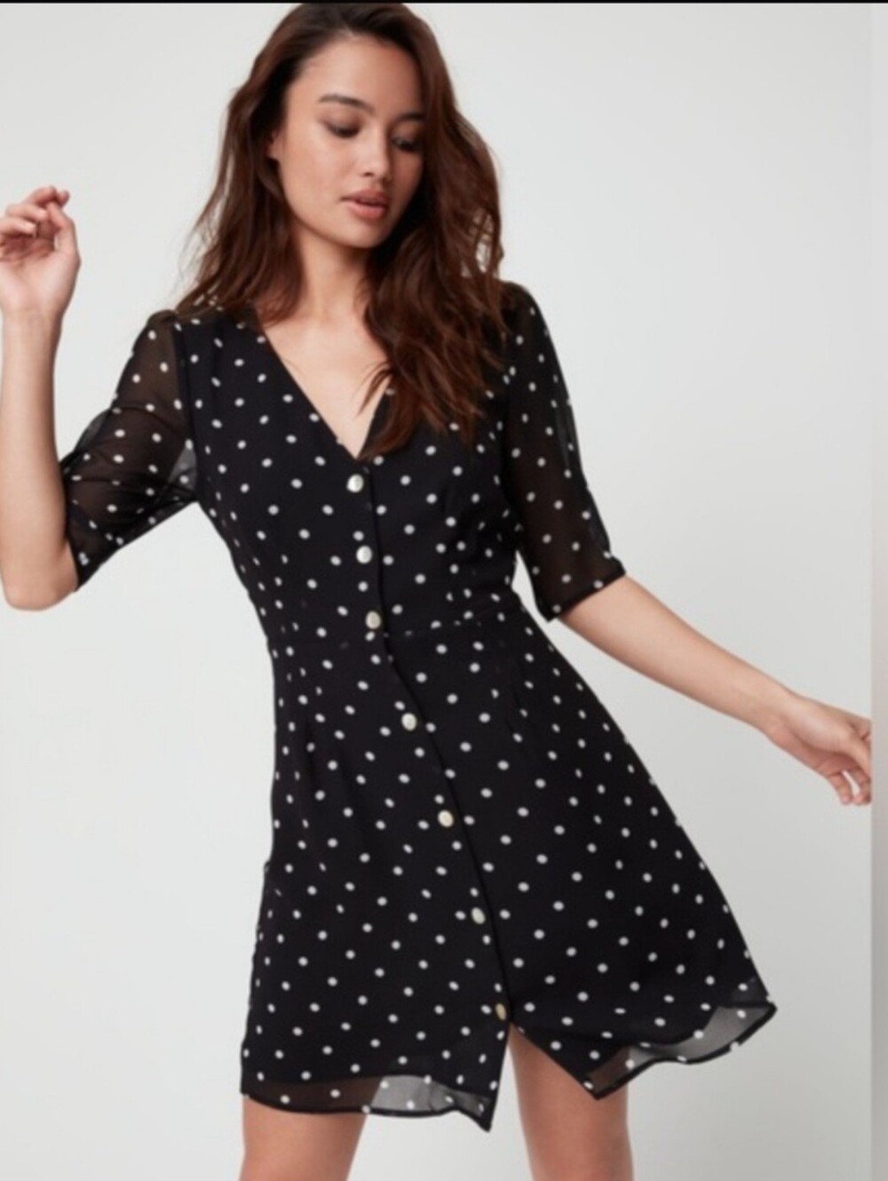 Aritzia Wilfred Polka dot dress